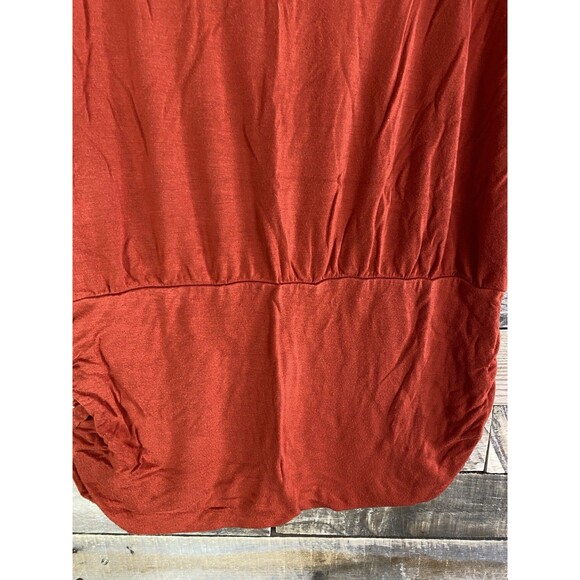 Cato Women's Sz M Dark Orange Sleeveless Ruched Sides Top - Picture 4 of 11